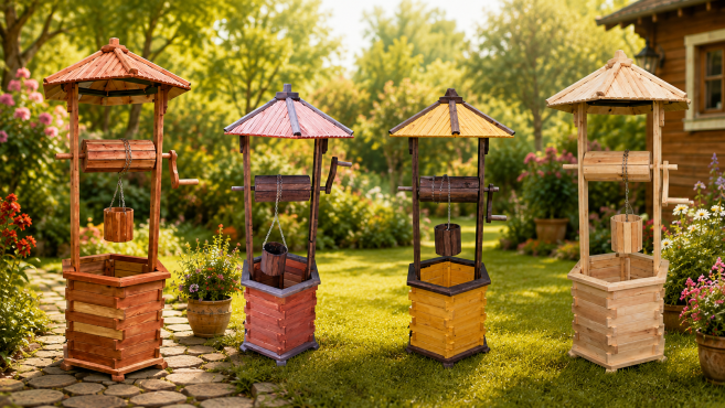 Garten Dekorations Brunnen aus Holz