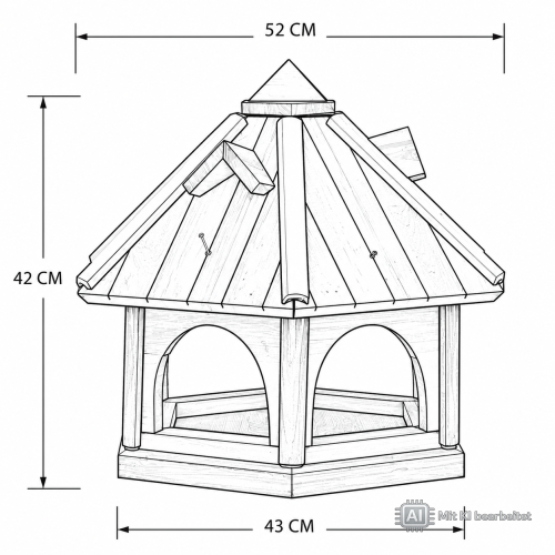 Vogelhaus mit Nistkasten HWW-KL-50