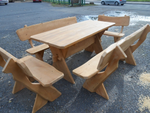 Rustikale Gartengarnitur " Riesengebirge" 4+1, 150 cm