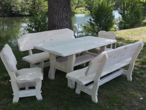 Gartengarnitur "Tatra" 4 + 1 unbehandelt/naturbelassen