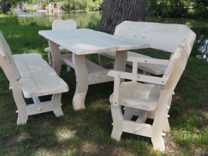 Gartengarnitur "Tatra" 4 + 1 unbehandelt/naturbelassen