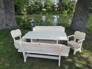 Gartengarnitur "Tatra" 4 + 1 unbehandelt/naturbelassen