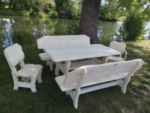Gartengarnitur "Tatra" 4 + 1 unbehandelt/naturbelassen