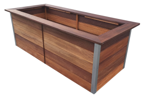 Hochbeet aus Bankirai mit Kantenschutz