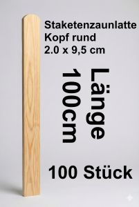 Rundbogenlatte kdi, 2,0 x 9,5 x 100 cm; 100 Stück