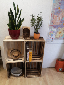 Holzstiege geflammt 50x40x16cm