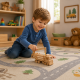 Massivholz-Forstkran TimberLift – Holzspielzeug mit Ladekran 25 cm