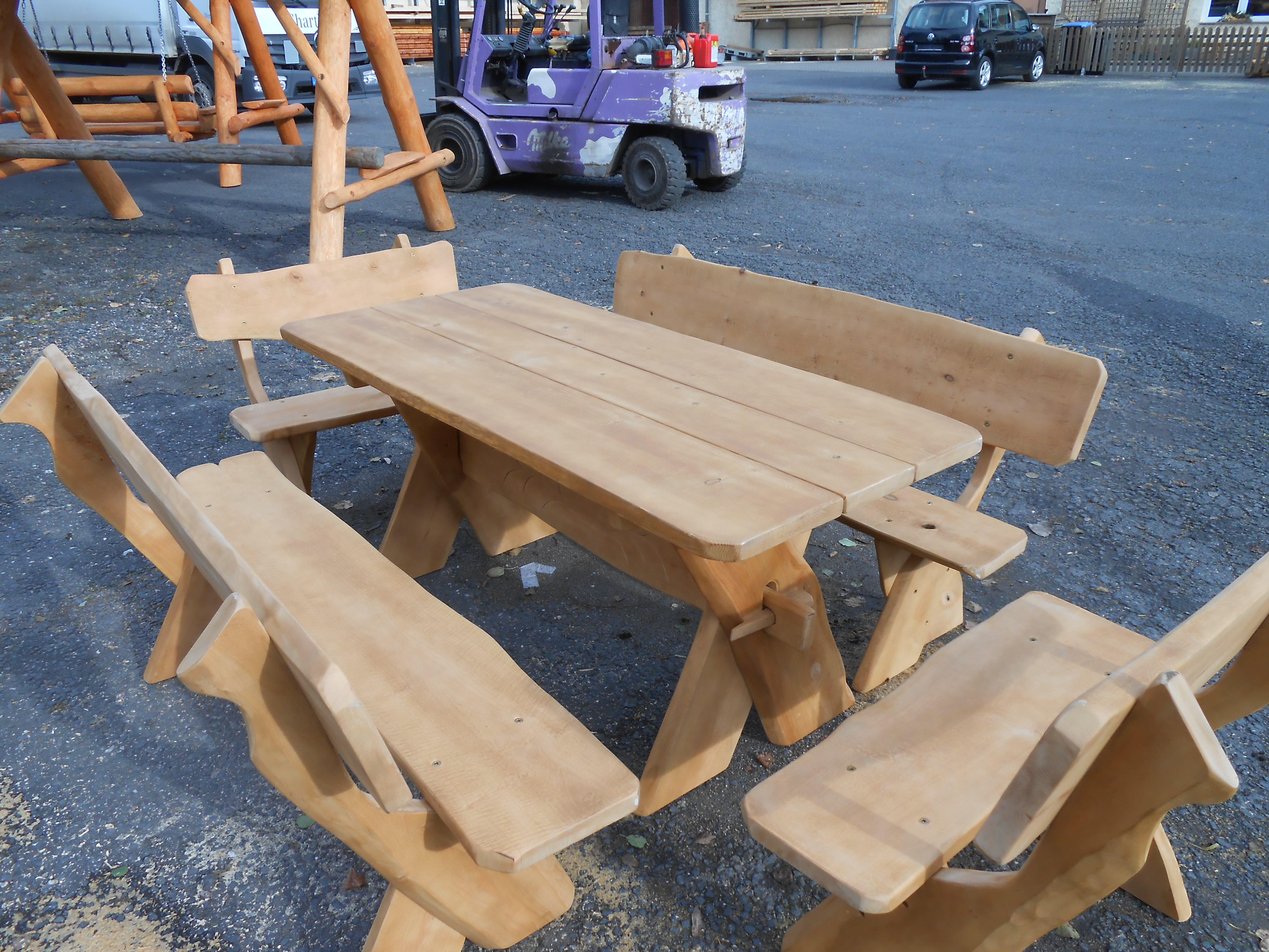 Rustikale Gartengarnitur " Riesengebirge" 4+1, 150 cm