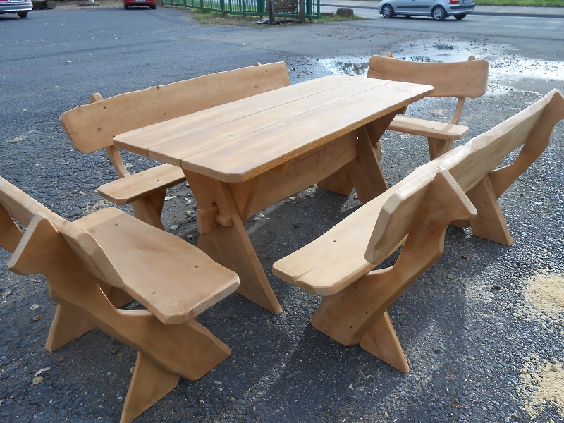 Rustikale Gartengarnitur " Riesengebirge" 4+1, 150 cm