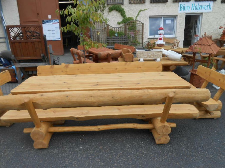 Rustikale Gartengarnitur " Allgäu" xxl 4+1 300 cm lang