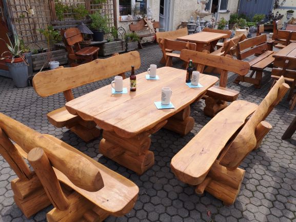 Rustikale Gartengarnitur "Allgäu" 4+1 - Eiche