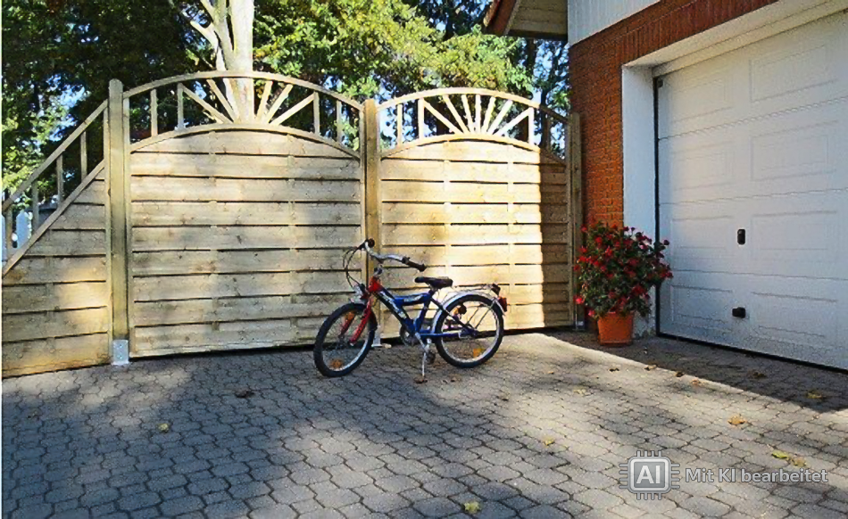 Dichtzaun Rimini Rundbogen 180 × 200/180 cm – mit Rankgitter