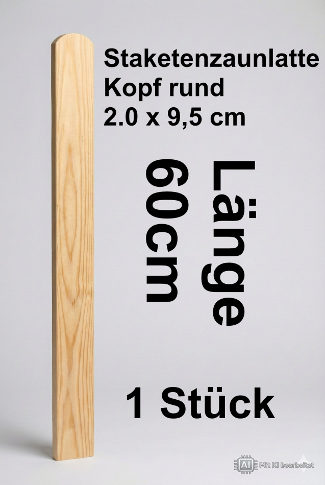Rundbogenlatte kdi, 2,0 x 9,5 x 60 cm; 1 Stück