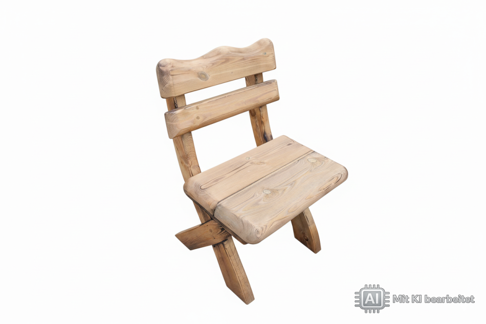 Rustikaler Holzstuhl im Natur-Design