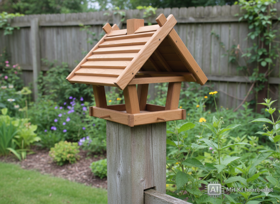 Handgefertigtes Vogelhaus aus massivem Holz – Futterhäuschen für Garten und Balkon