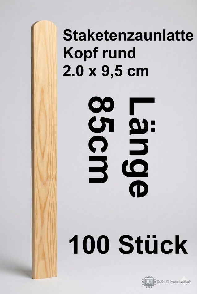 Rundbogenlatte kdi, 2,0 x 9,5 x 85 cm; 100 Stück