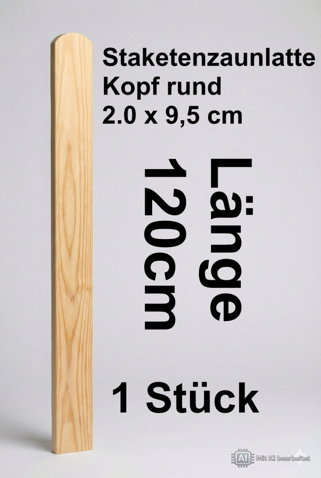Rundbogenlatte kdi, 2,0 x 9,5 x 120 cm; 1 Stück