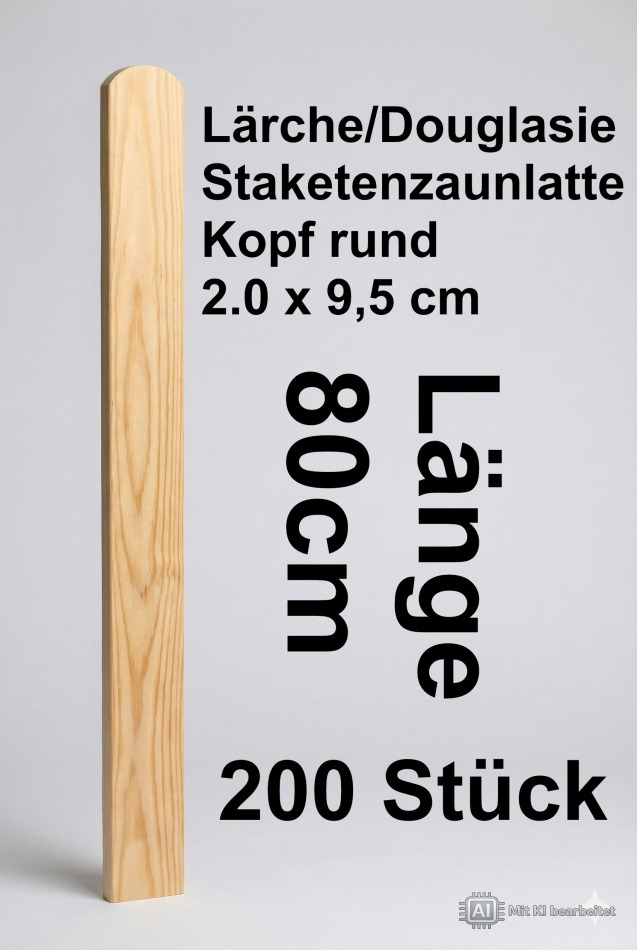 Rundbogenlatte Lärche/Douglasie 20 x 95 x 800 mm 200 Stück