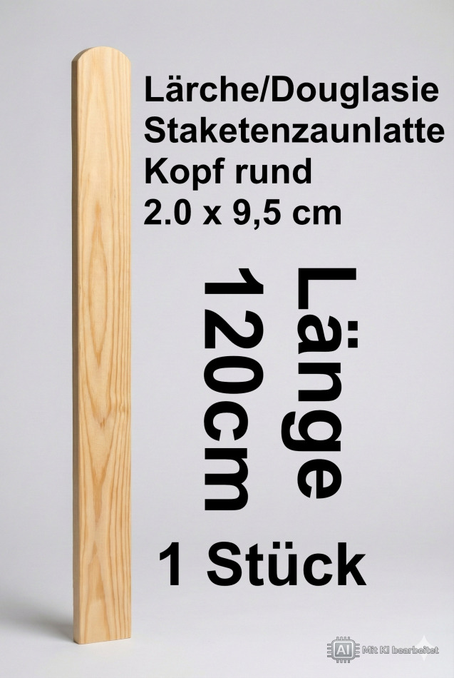 Rundbogenlatte Lärche/Douglasie 20 x 95 x 1200 mm