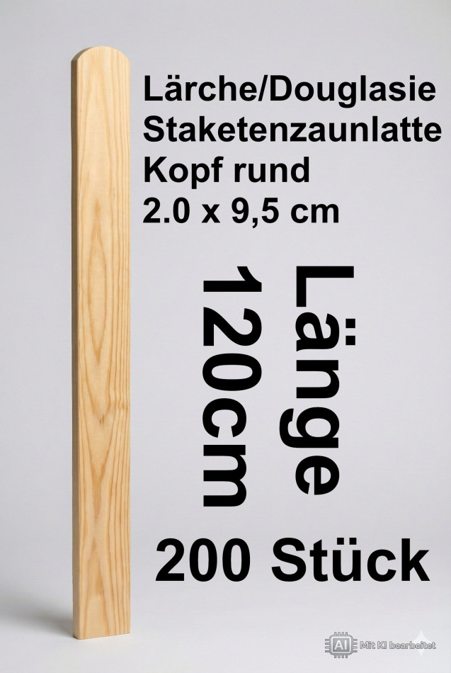 Rundbogenlatte Lärche/Douglasie 20 x 95 x 1200 mm 200 Stück