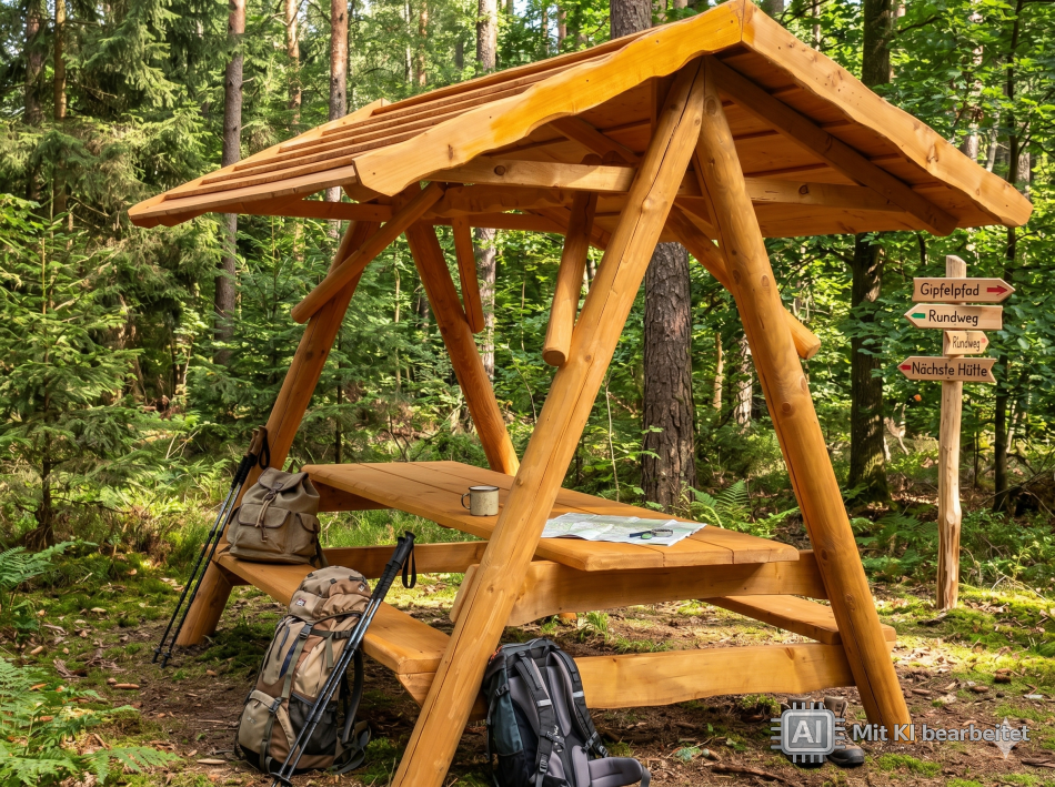 Waldschänke, Bierschänke mit Holzdach XXL