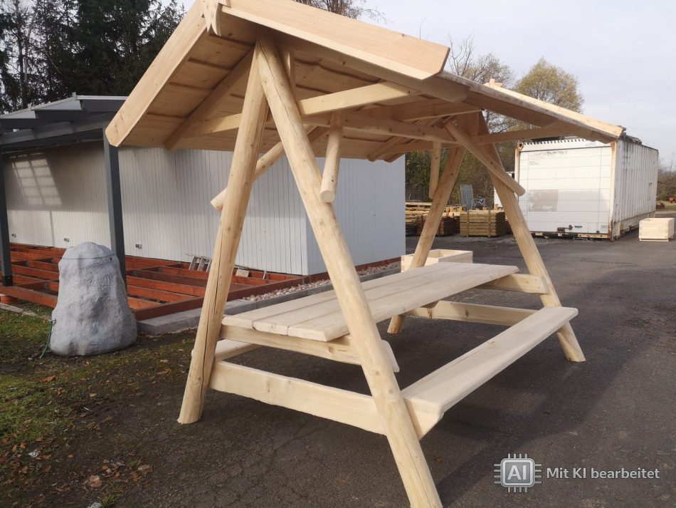 Waldschänke, Bierschänke mit Holzdach XXL