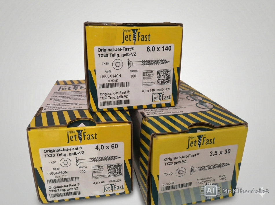 Jet-Fast Universalschraube 5,0 x 60mm Teilgewinde