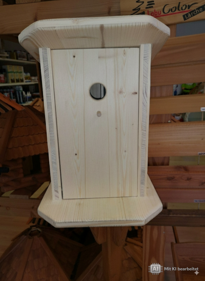 Entdecke einen einzigartigen, handgefertigten Vogelkasten, der humorvoll zu einer Mini-Schnapsbar umfunktioniert wurde. Perfekt als originelles Geschenk oder besonderes Deko-Objekt für Liebhaber von Unikaten und Spirituosen.