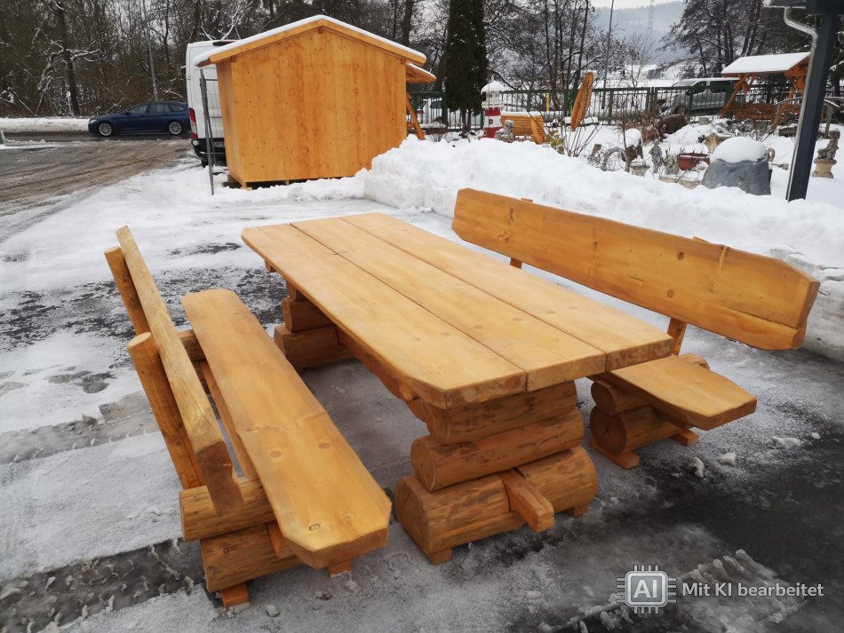 Rustikale Gartengarnitur " Allgäu" xxl 2+1 250 cm lang