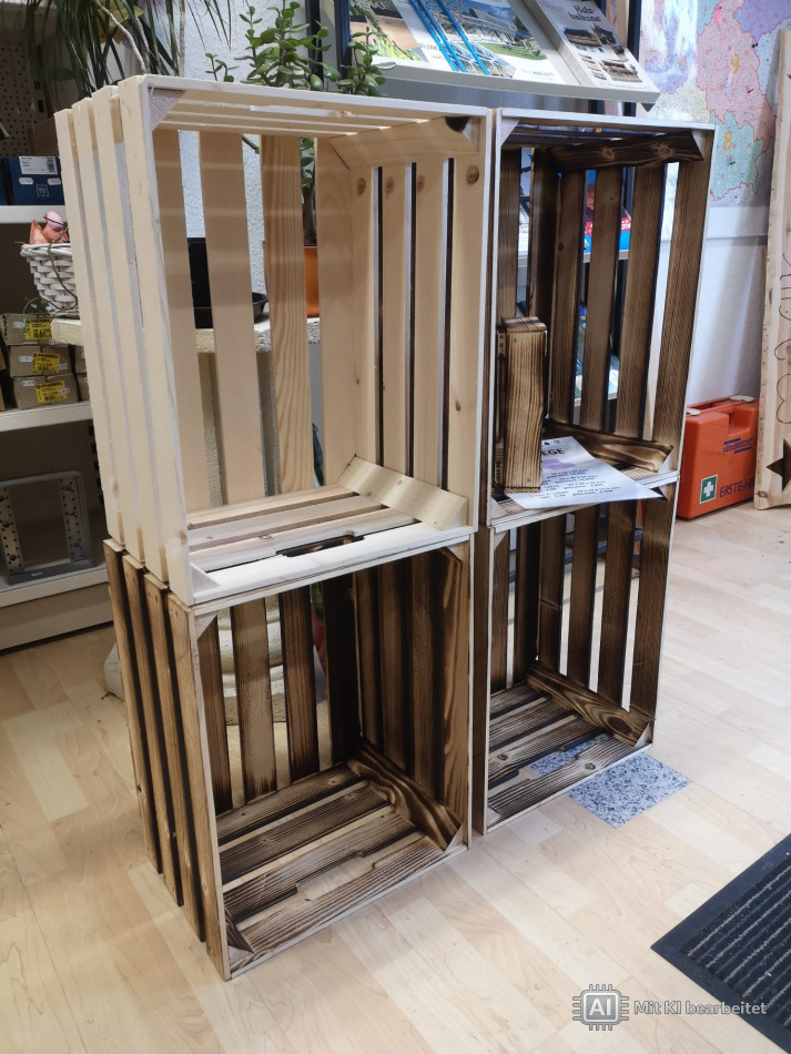 Holzstiege geflammt 25x40x31cm