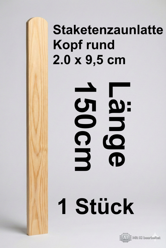 Rundbogenlatte kdi, 2,0 x 9,5 x 150 cm; 1 Stück