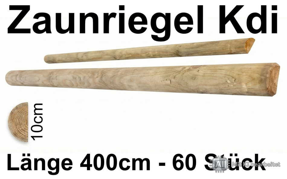 Zaunriegel halbrund kdi, 10 x 400 cm, 60 Stück