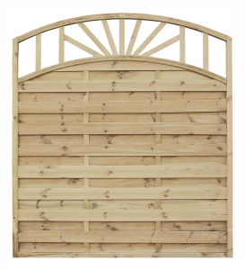 Dichtzaun Rimini Rundbogen 180 × 200/180 cm – mit Rankgitter