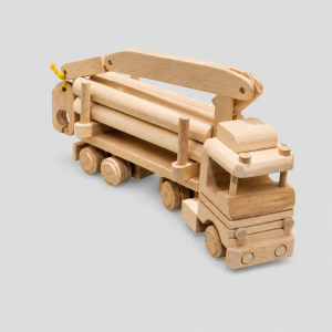 Massivholz-Forstkran TimberLift – Holzspielzeug mit Ladekran 25 cm