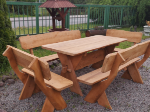 Rustikale Gartengarnitur " Riesengebirge" 4+1, 200 cm