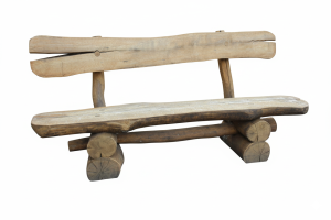 rustikale Gartenbank aus massivem Holz