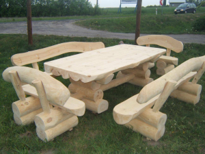 Rustikale Gartengarnitur " Allgäu" xxl 4+1 300 cm lang