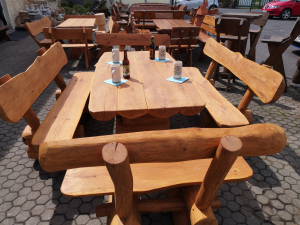 Rustikale Gartengarnitur "Allgäu" 4+1 - Eiche