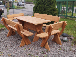 Rustikale Gartengarnitur " Riesengebirge" 4+1, 170 cm