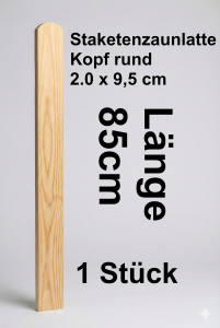 Rundbogenlatte kdi, 2,0 x 9,5 x 85 cm; 1 Stück