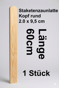 Rundbogenlatte kdi, 2,0 x 9,5 x 60 cm; 1 Stück