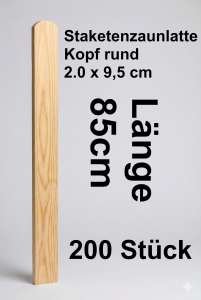 Rundbogenlatte kdi, 2,0 x 9,5 x 85 cm; 200 Stück